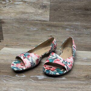 Naturalizer Jenah Floral Wedge Open Toe Shoes Women's Size 8
